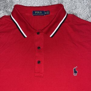 Polo by Ralph Lauren Golf Tennis SS Cotton BIG Man Red Blue Pony Shirt 3XLT Tall